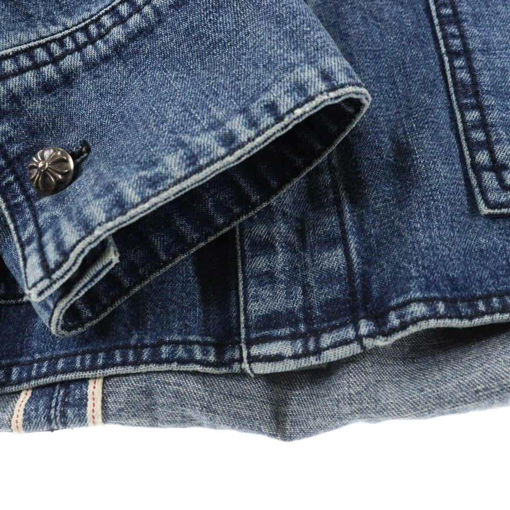 CHROME HEARTS(クロムハーツ) LAST BITE ラストバイト クロスボールボタンデニム長袖シャツ インディゴ JVP
