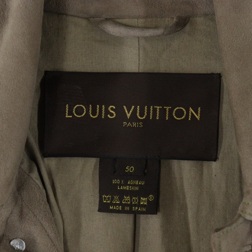 LOUIS VUITTON(ルイヴィトン) スエード ラムスキン トラッカーレザージャケット サイズ50 ブラウン