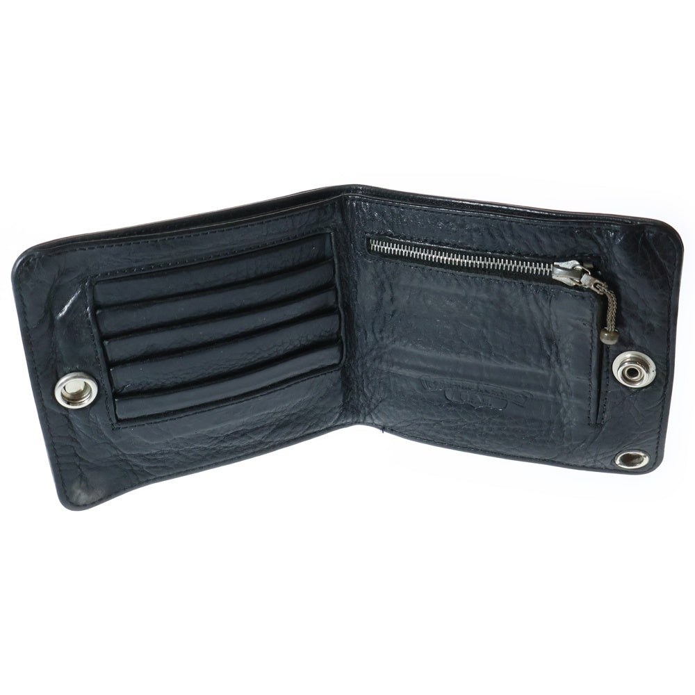 CHROME HEARTS(クロムハーツ) 1SNAP 1スナップクロスボールボタン マルチパッチ レザーウォレット 財布 ブラッ ク