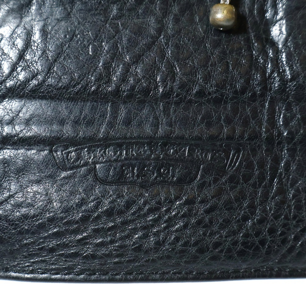 CHROME HEARTS(クロムハーツ) 1SNAP 1スナップクロスボールボタン マルチパッチ レザーウォレット 財布 ブラッ ク
