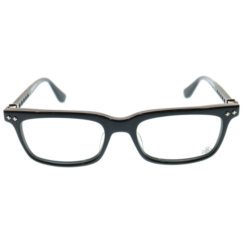 CHROME HEARTS(クロムハーツ) FUN HATCH 2-A クロステンプル スクエアフレームサングラス アイウェア 眼鏡 ブラック/クリア52口18-155