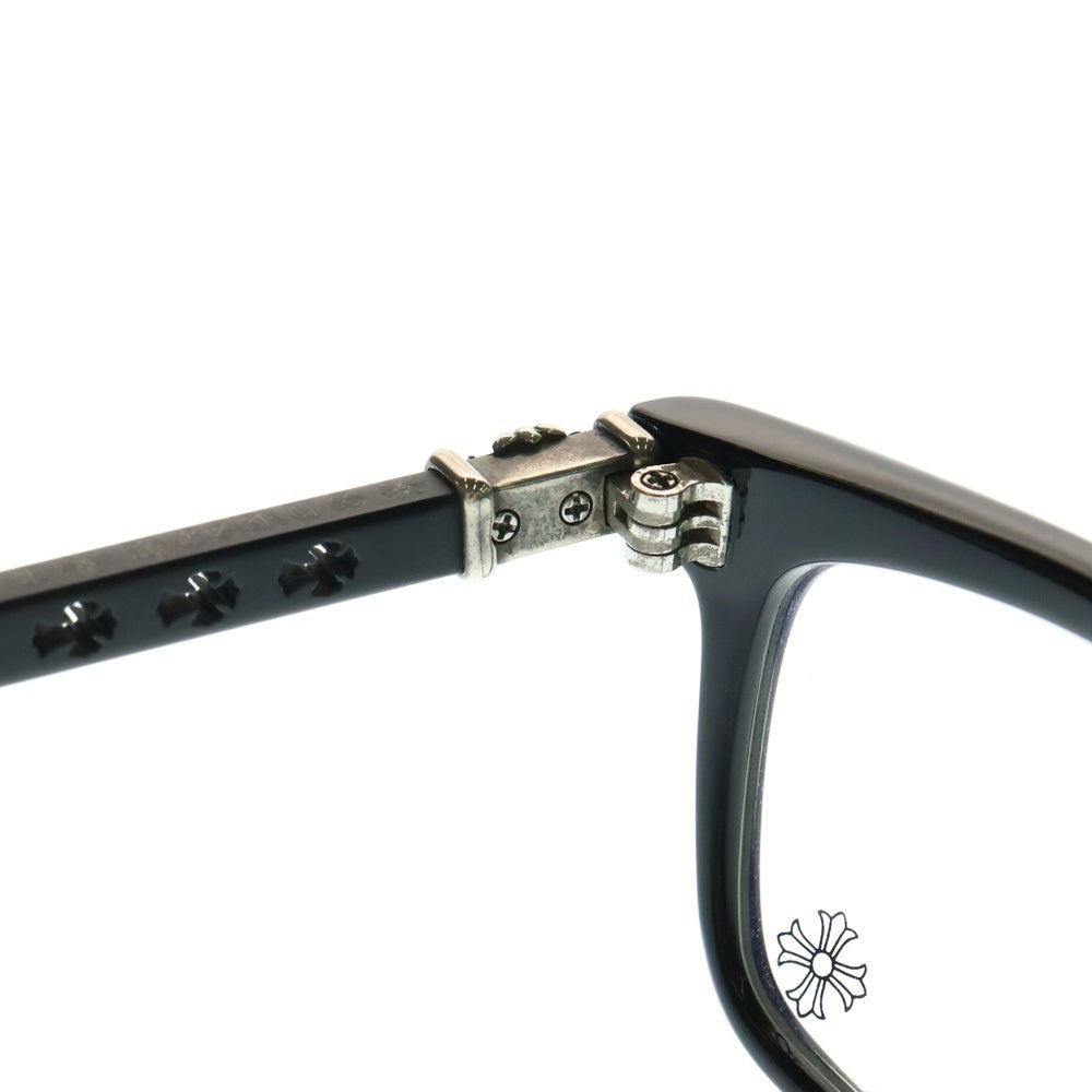 CHROME HEARTS(クロムハーツ) FUN HATCH 2-A クロステンプル スクエアフレームサングラス アイウェア 眼鏡 ブラック/クリア52口18-155