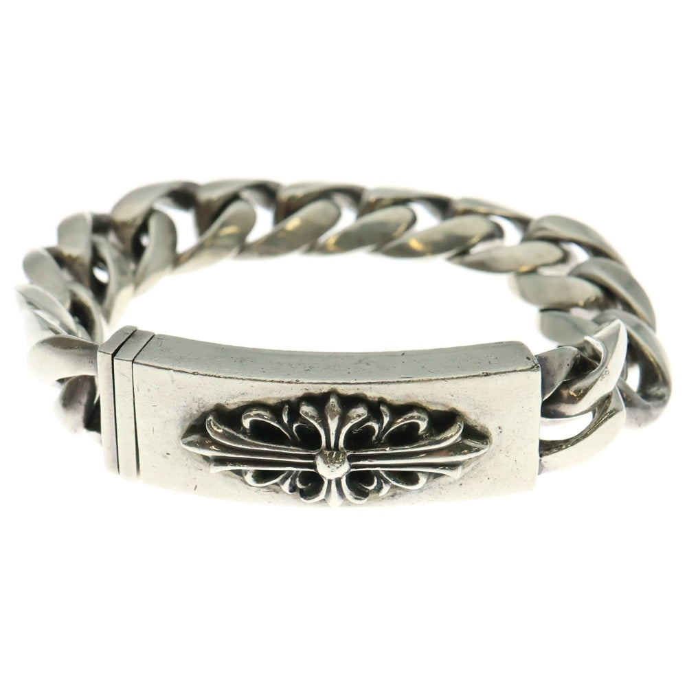 CHROME HEARTS(クロムハーツ) ID FLORAL CRS フローラルクロスIDクラシックリンク クリップ ブレスレット シルバー 13LINK BCA163