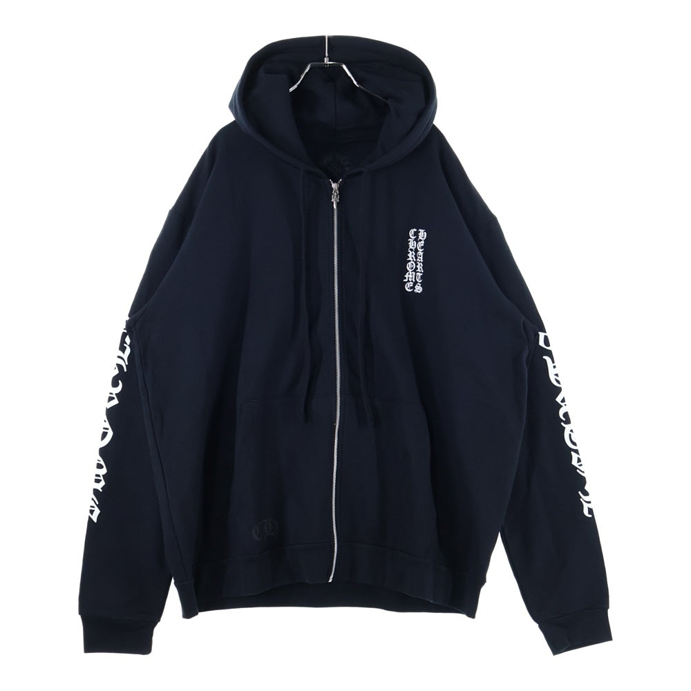 CHROME HEARTS(クロムハーツ) SWTSHRT HD ZIP 袖ロゴプリントジップアップパーカー