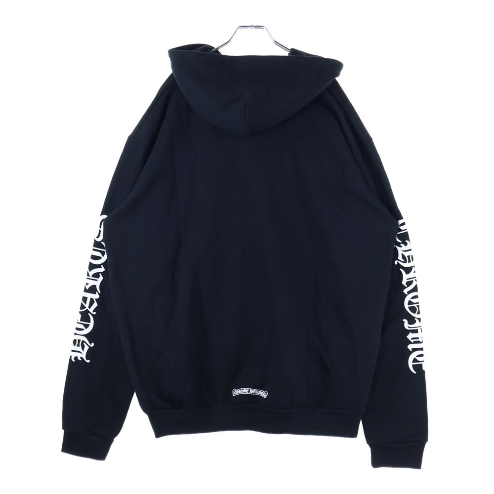 CHROME HEARTS(クロムハーツ) SWTSHRT HD ZIP 袖ロゴプリントジップアップパーカー