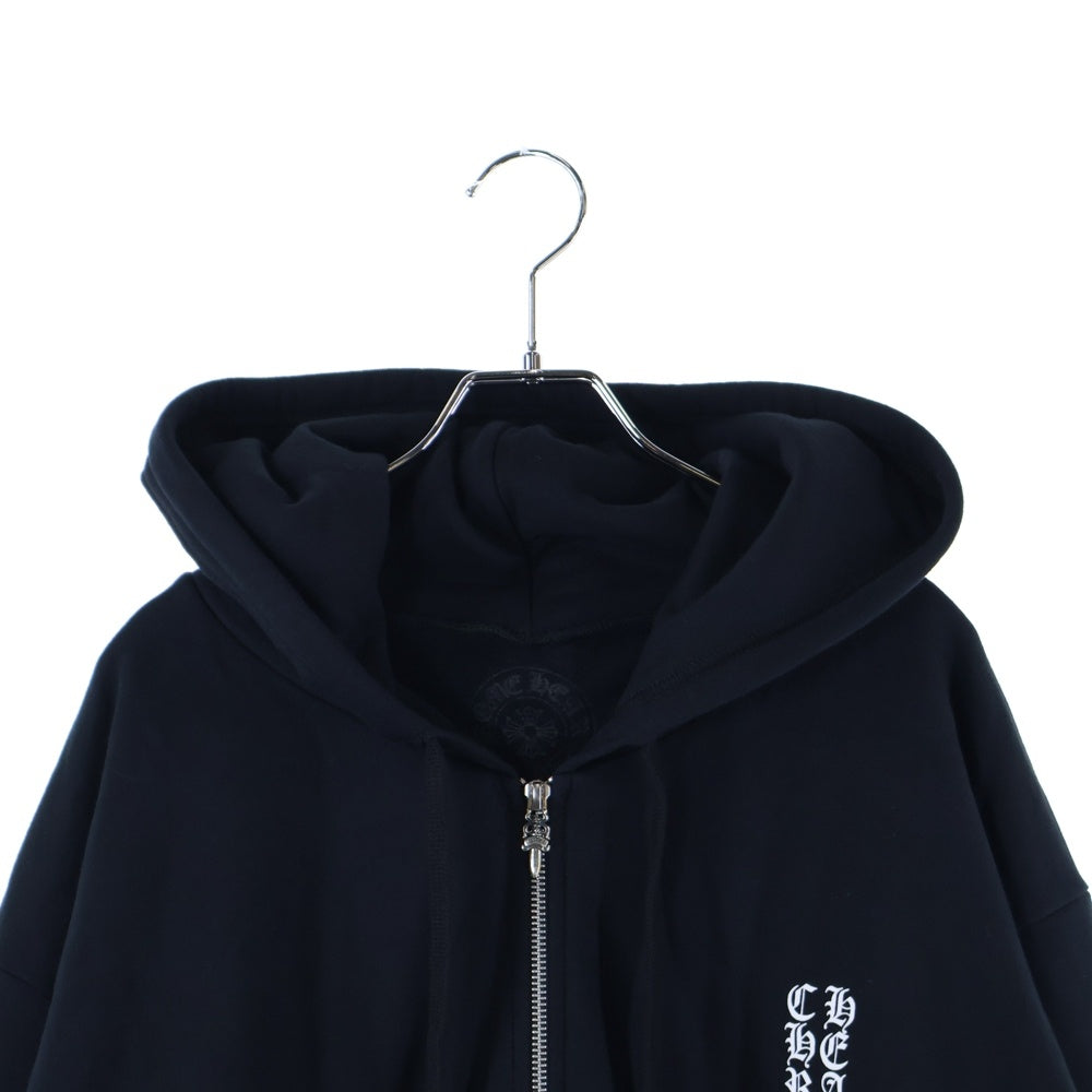CHROME HEARTS(クロムハーツ) SWTSHRT HD ZIP 袖ロゴプリントジップアップパーカー