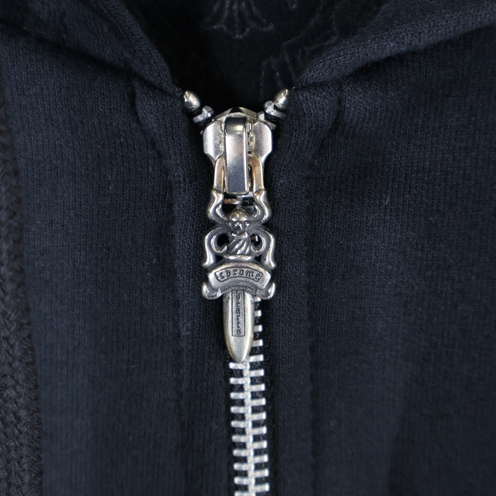 CHROME HEARTS(クロムハーツ) SWTSHRT HD ZIP 袖ロゴプリントジップアップパーカー