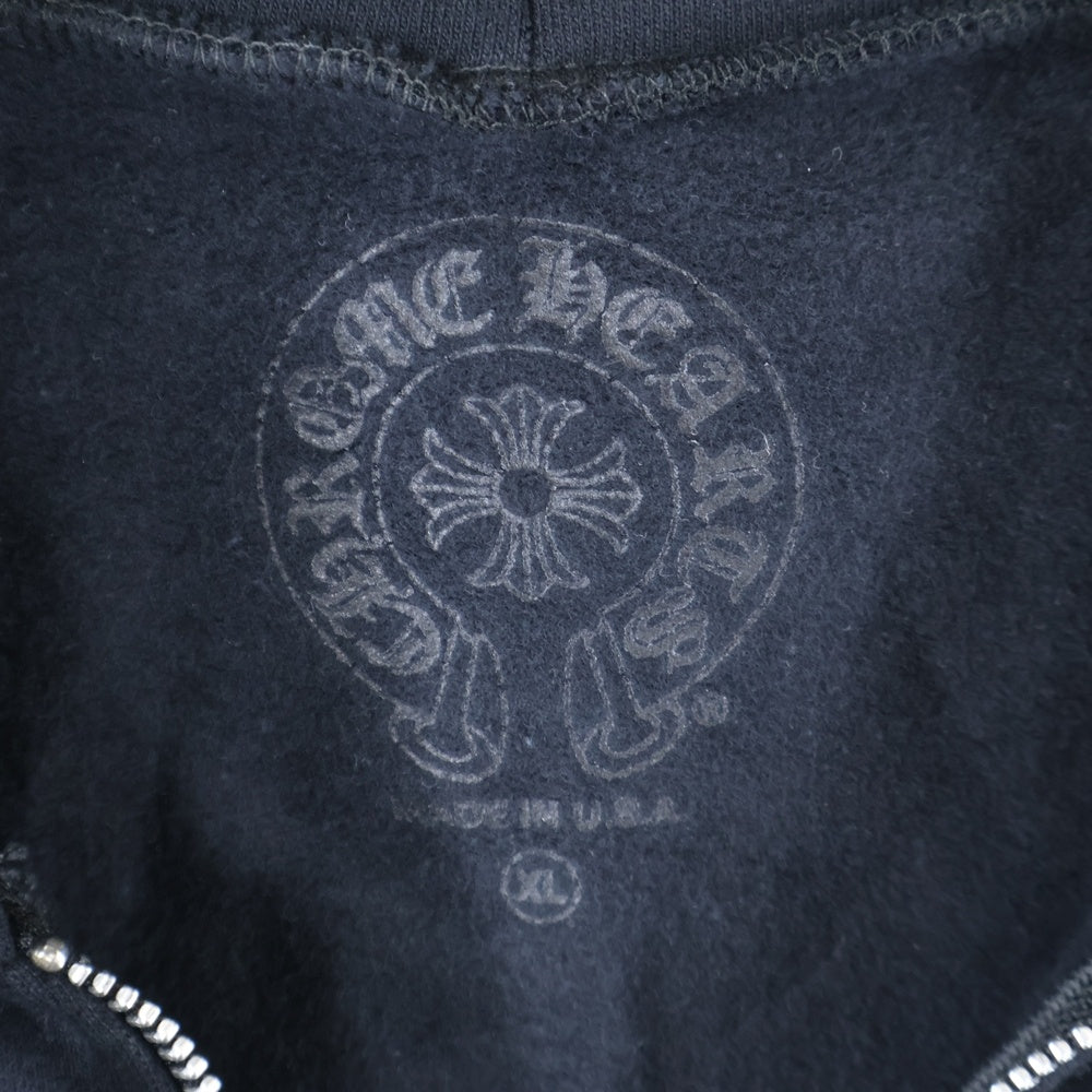 CHROME HEARTS(クロムハーツ) SWTSHRT HD ZIP 袖ロゴプリントジップアップパーカー