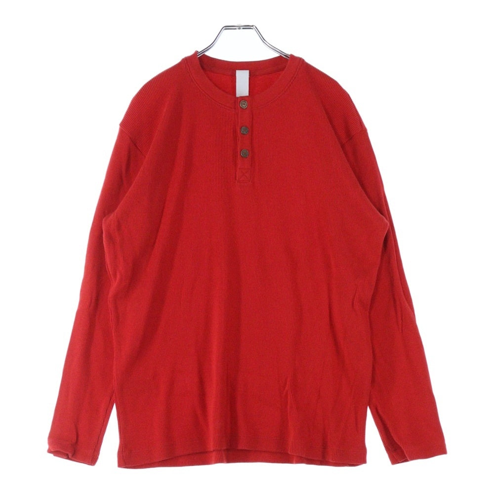 CHROME HEARTS(クロムハーツ) SAILIN ON THERMAL ヘンリーネックバック刺繍ロゴ長袖カットソー レッド