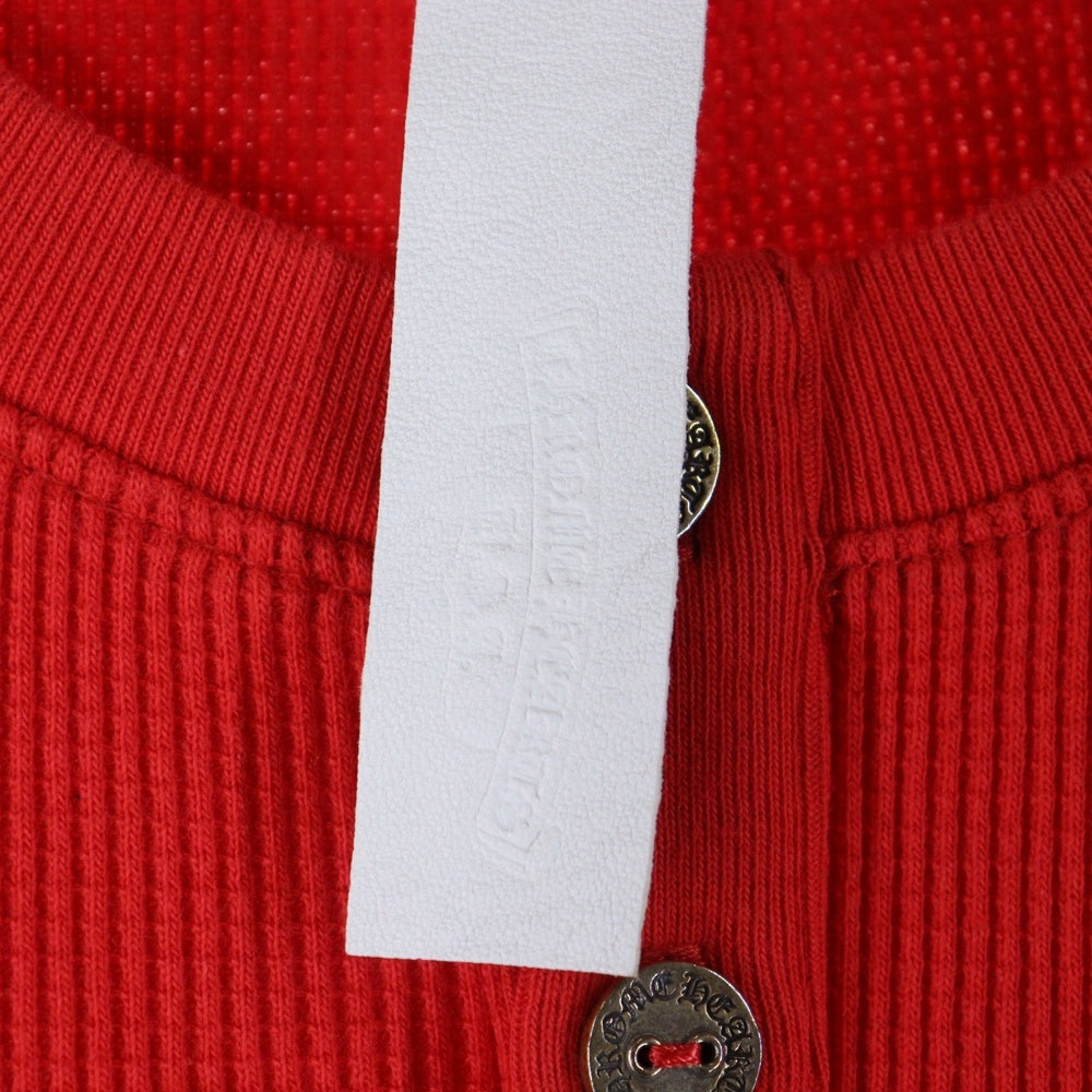 CHROME HEARTS(クロムハーツ) SAILIN ON THERMAL ヘンリーネックバック刺繍ロゴ長袖カットソー レッド