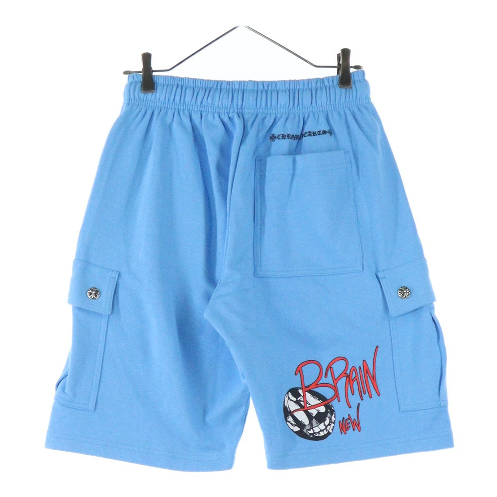 CHROME HEARTS(クロムハーツ) PPO BRAIN NEW HALF PANTS MATTY BOYブレインニュープリントハーフパンツ ブルー