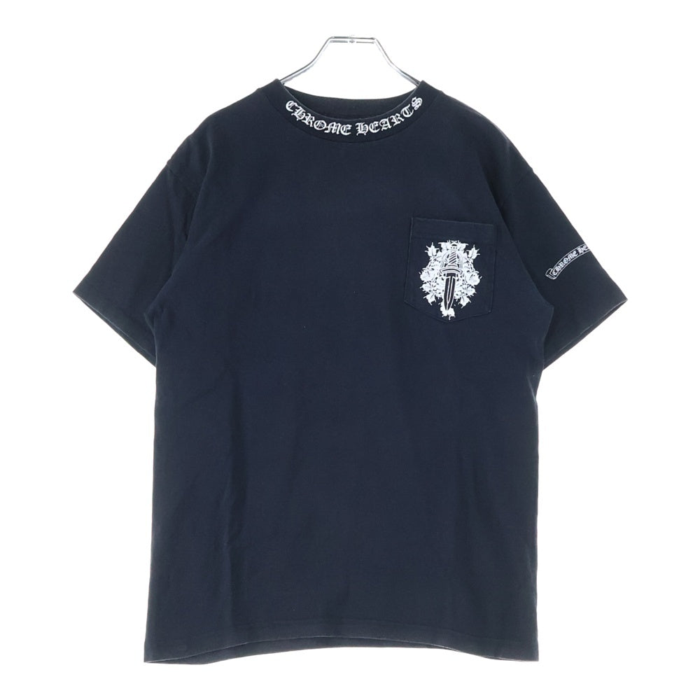CHROME HEARTS(クロムハーツ) OLD DAGGER NECK LOGO TEE オールド ネックロゴ ヴァインダガーTシャツ 半袖カットソー