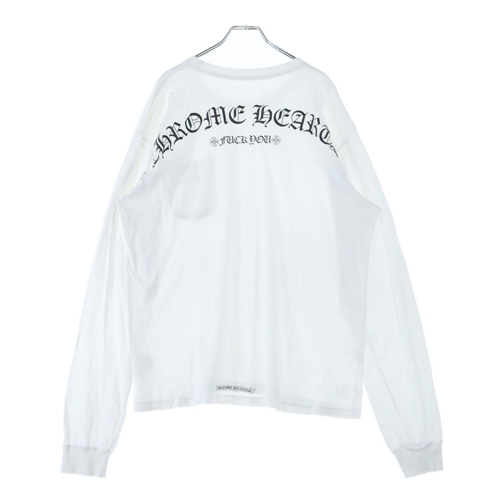 CHROME HEARTS(クロムハーツ) CH L/S 1 バックアーチロゴプリント長袖Tシャツ ホワイト