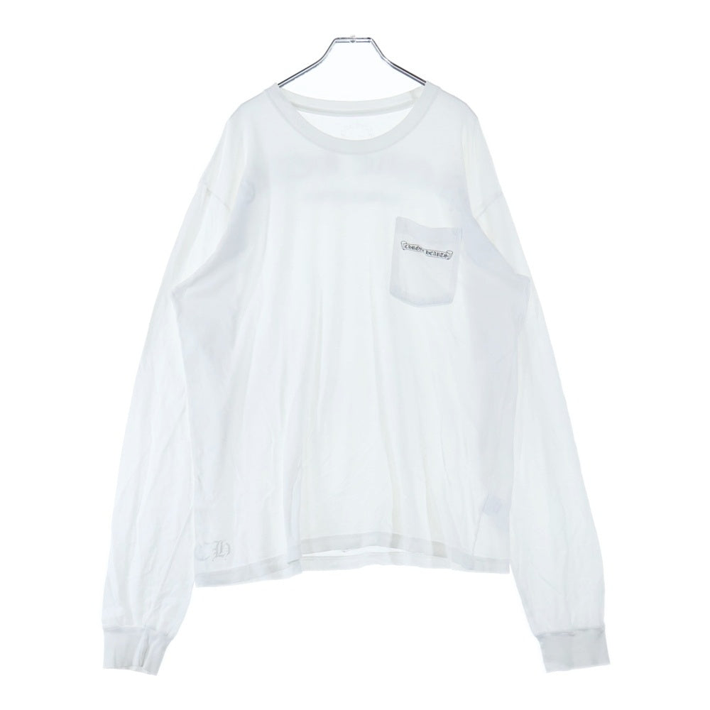 CHROME HEARTS(クロムハーツ) CH L/S 1 バックアーチロゴプリント長袖Tシャツ ホワイト
