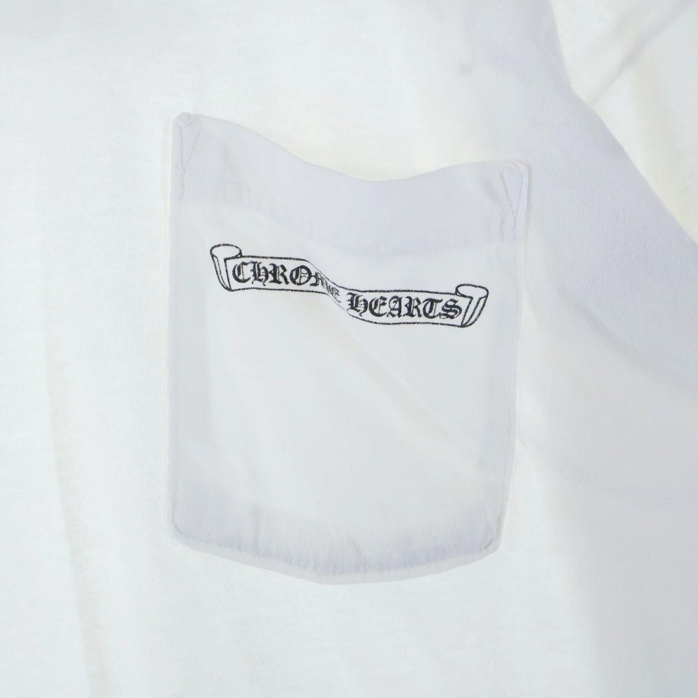 CHROME HEARTS(クロムハーツ) CH L/S 1 バックアーチロゴプリント長袖Tシャツ ホワイト