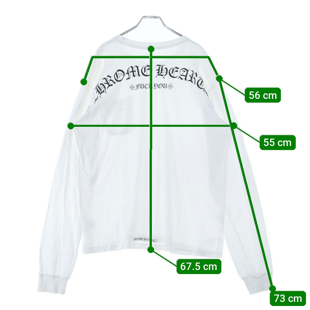 CHROME HEARTS(クロムハーツ) CH L/S 1 バックアーチロゴプリント長袖Tシャツ ホワイト