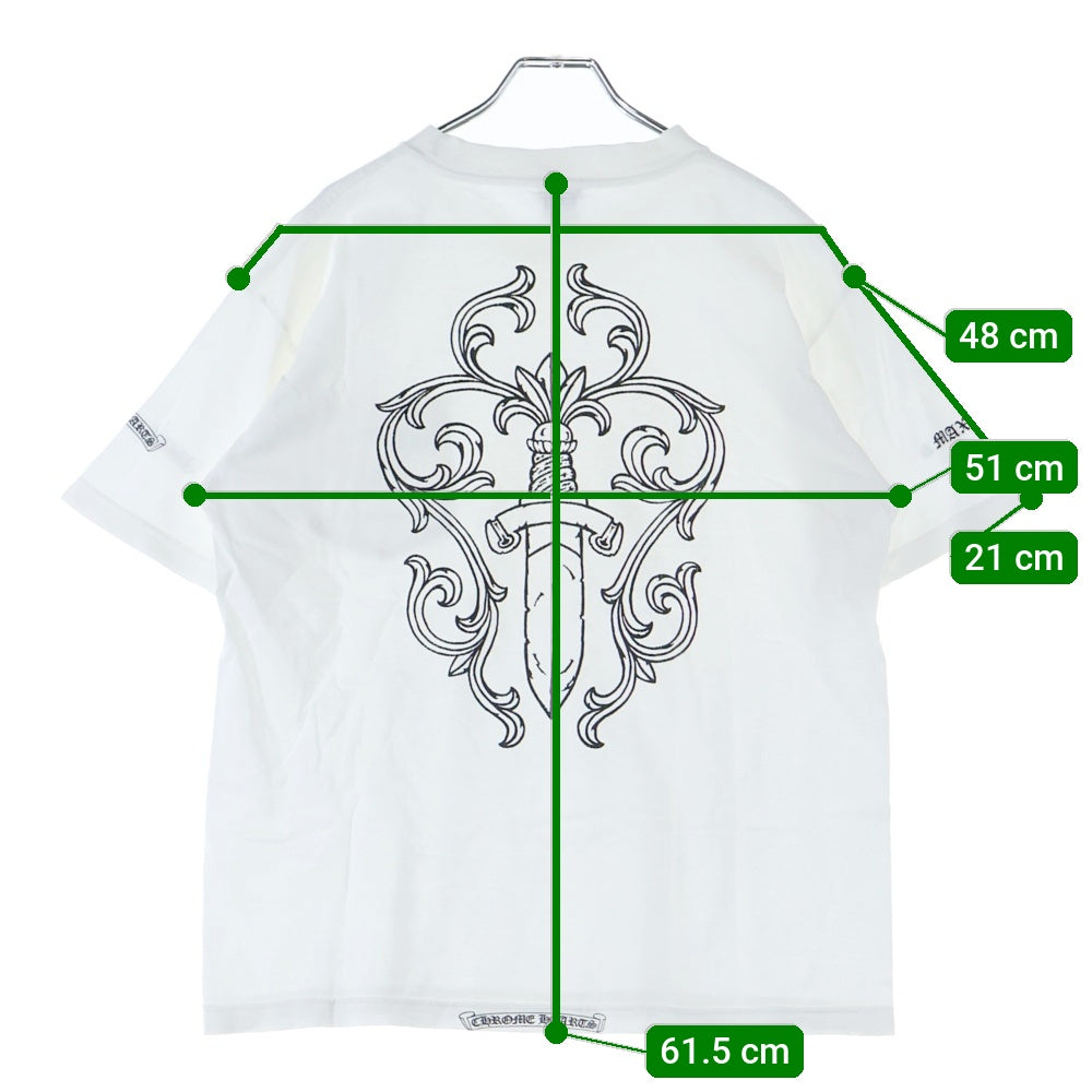 CHROME HEARTS(クロムハーツ) OLD ×max field Dagger S/S TEE オールドモデル マックスフィールド ダガープリント 半袖Tシャツ ホワイト