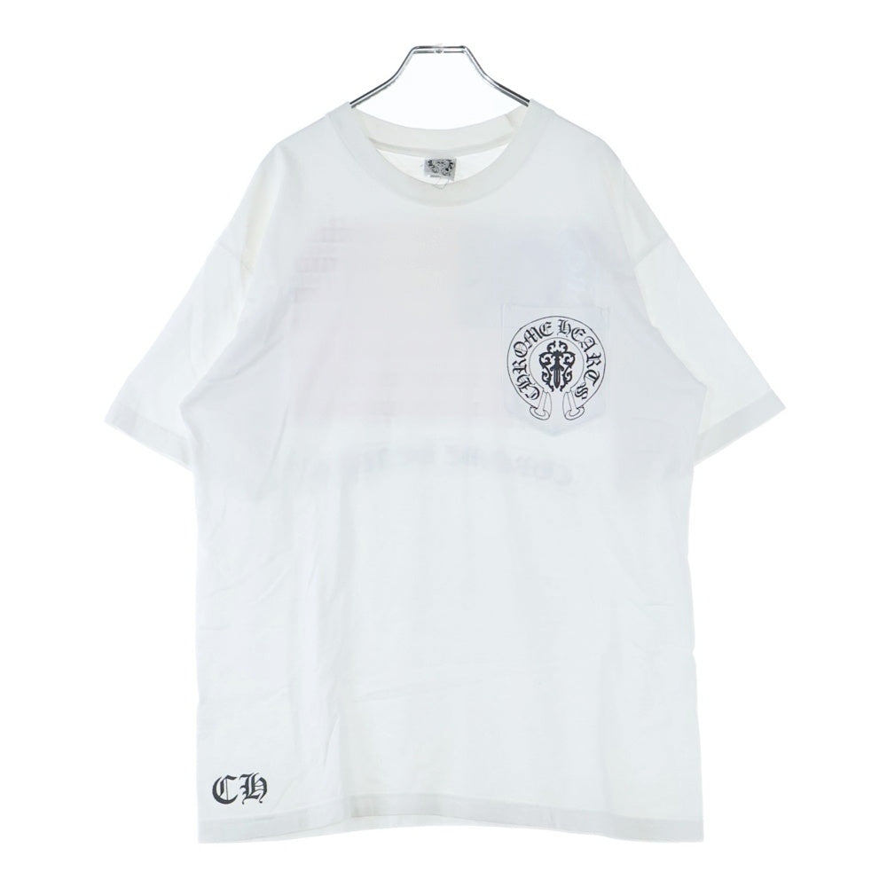 CHROME HEARTS(クロムハーツ) OLD AMERICAN FLAG DAGGR アメリカンフラッグダガー プリント半袖Tシャツ ホワイト