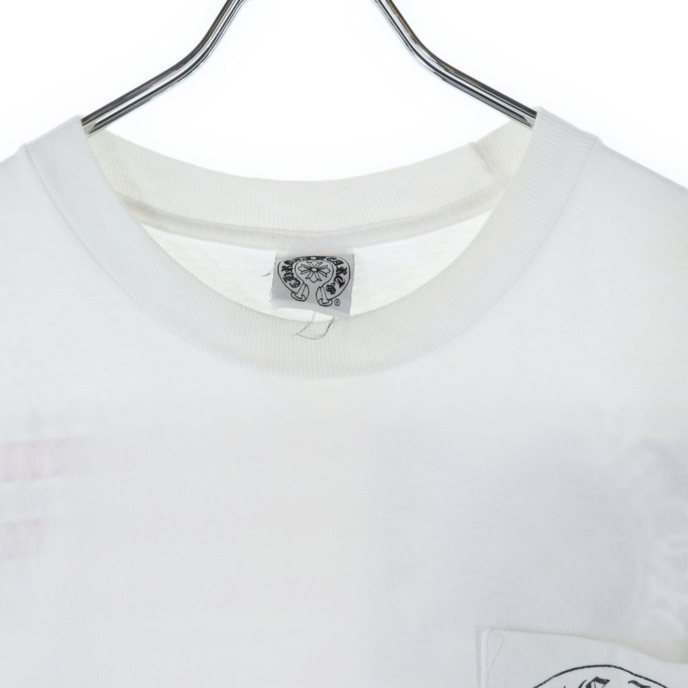 CHROME HEARTS(クロムハーツ) OLD AMERICAN FLAG DAGGR アメリカンフラッグダガー プリント半袖Tシャツ ホワイト