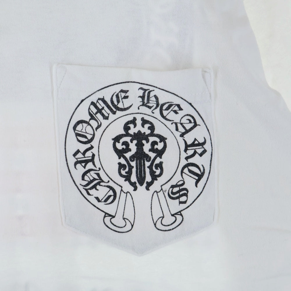 CHROME HEARTS(クロムハーツ) OLD AMERICAN FLAG DAGGR アメリカンフラッグダガー プリント半袖Tシャツ ホワイト