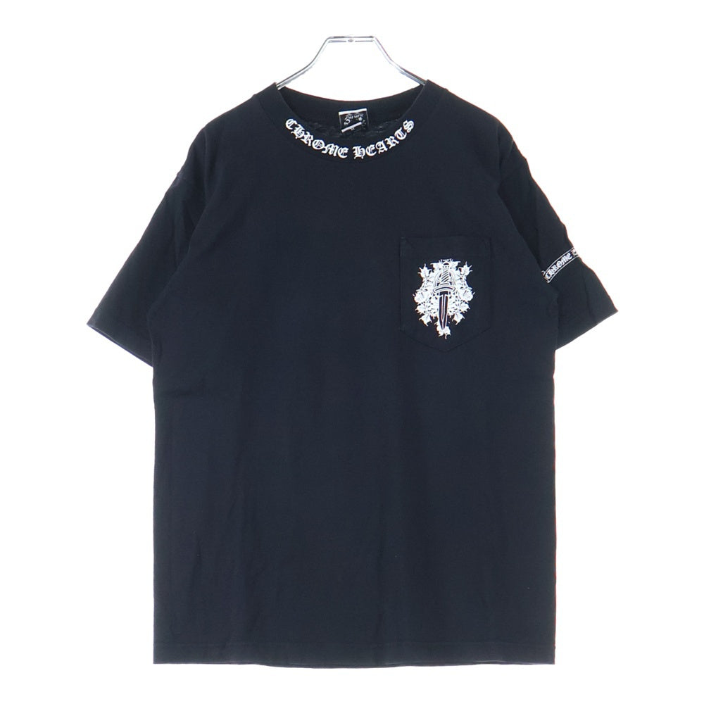 CHROME HEARTS(クロムハーツ) OLD Dagger Neck Logo Tee オールドモデル ダガープリント半袖Tシャツ ブラック