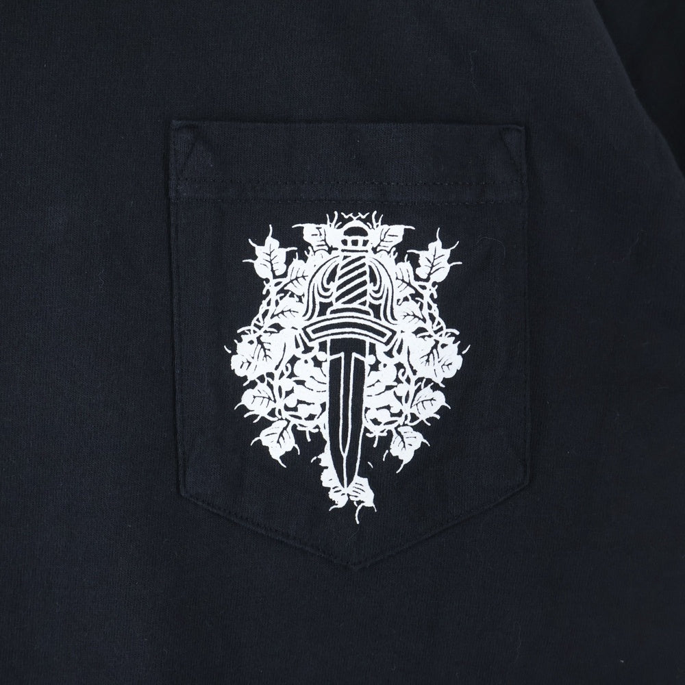 CHROME HEARTS(クロムハーツ) OLD Dagger Neck Logo Tee オールドモデル ダガープリント半袖Tシャツ ブラック