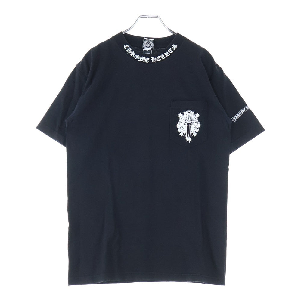 CHROME HEARTS(クロムハーツ) OLD Dagger Neck Logo Tee オールドモデル ダガープリント半袖Tシャツ ブラック