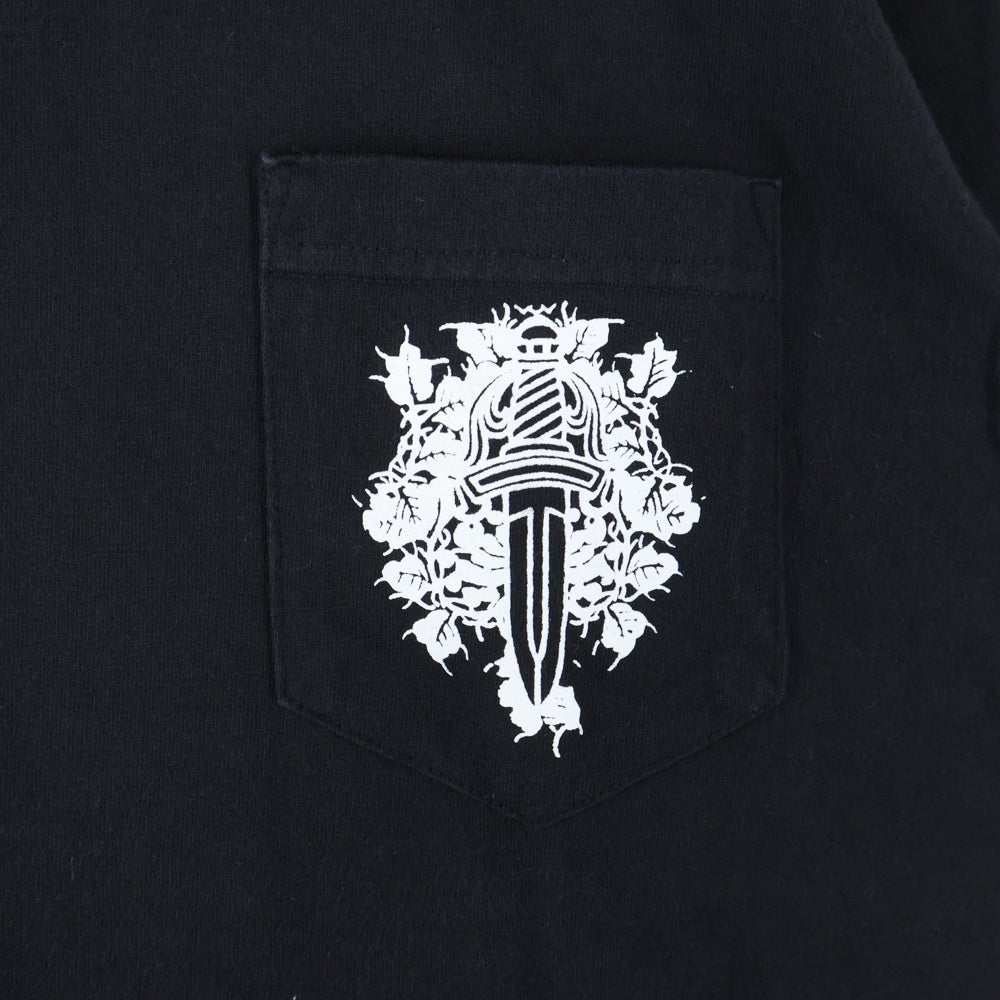 CHROME HEARTS(クロムハーツ) OLD Dagger Neck Logo Tee オールドモデル ダガープリント半袖Tシャツ ブラック