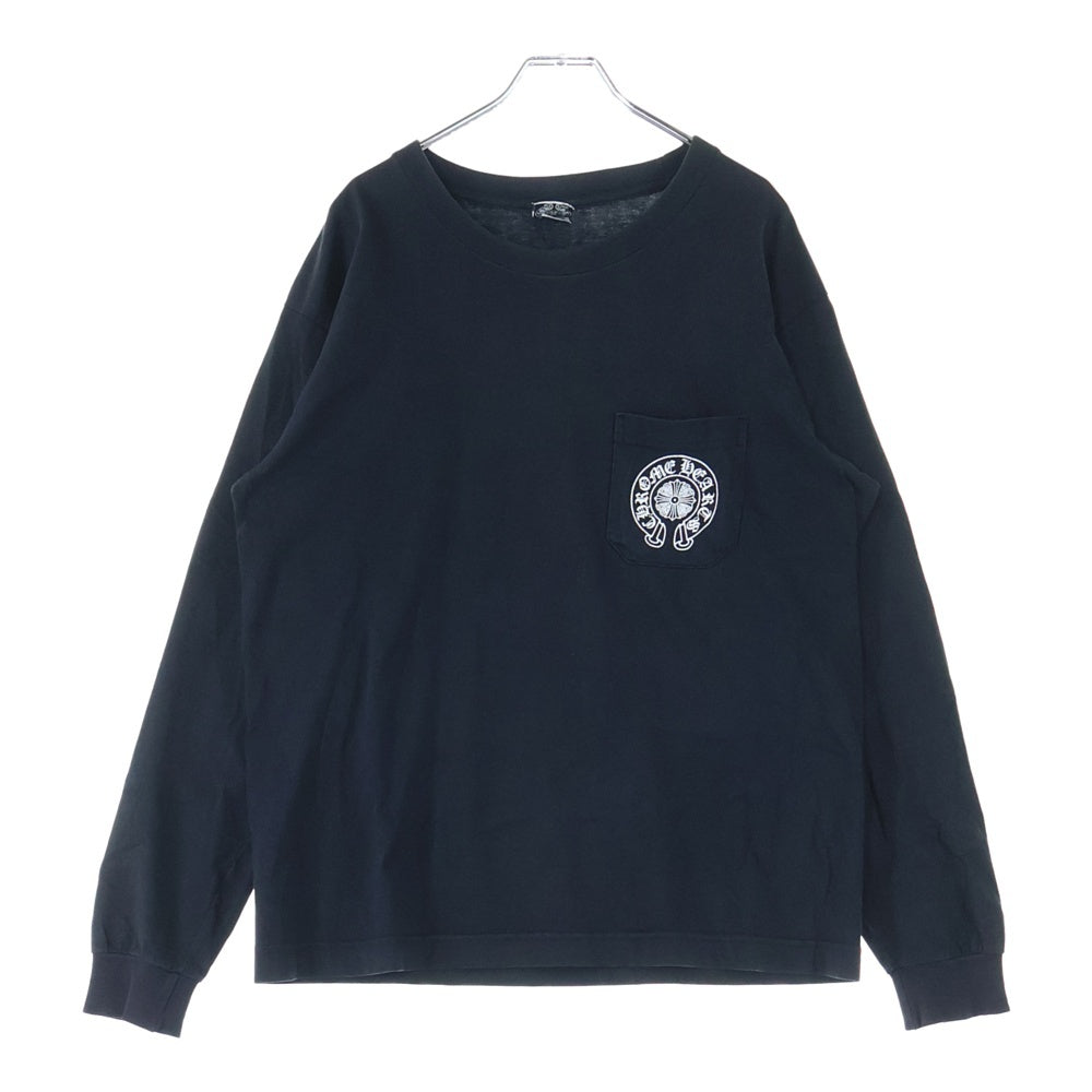 CHROME HEARTS(クロムハーツ) OLD NEW YORK Horseshoe L/S Tee オールド ニューヨーク限定 ホースシュープリント 長袖Tシャツ ロングスリーブカットソー ブラック