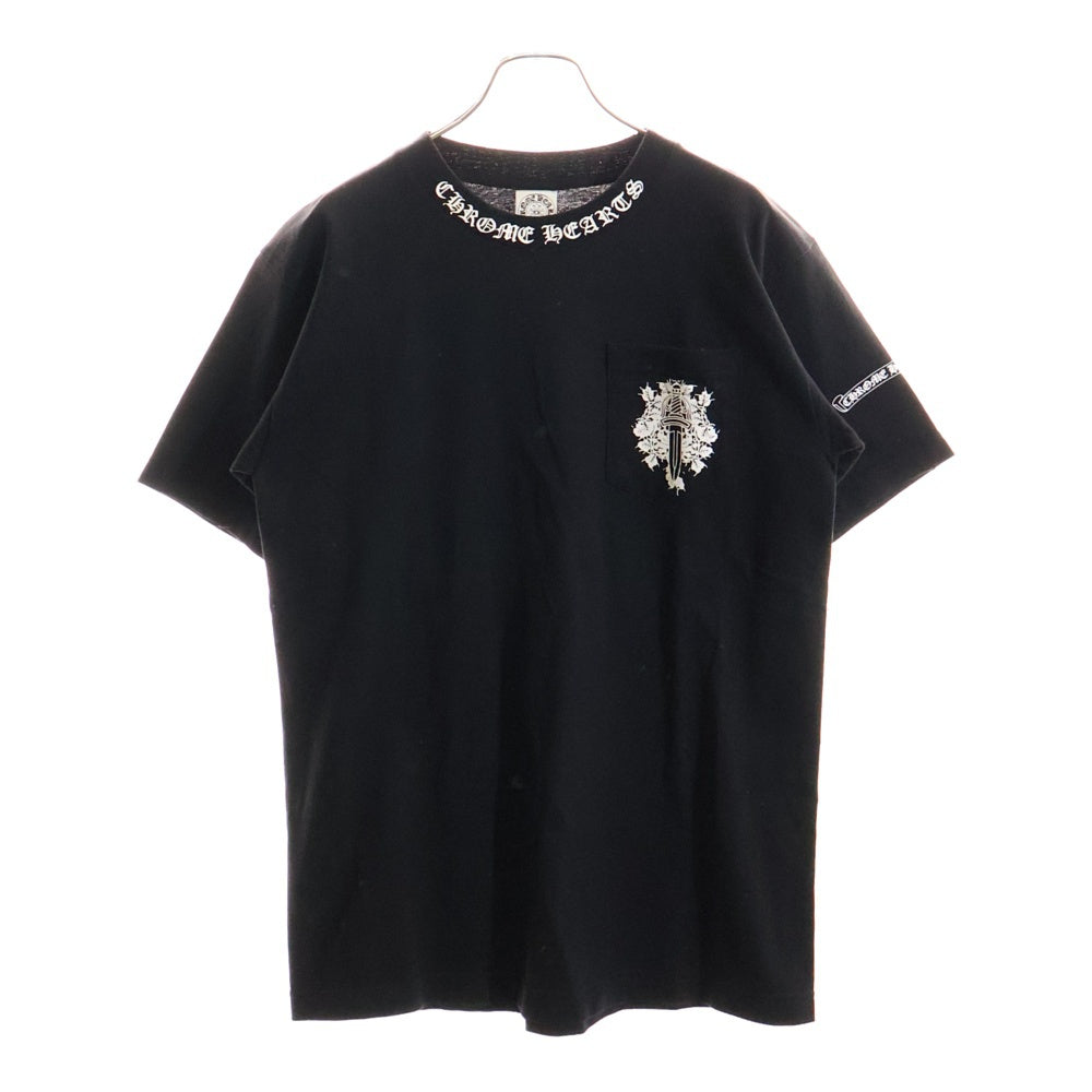 CHROME HEARTS(クロムハーツ) OLD Dagger Neck Logo Tee オールドモデル ダガープリント半袖Tシャツ ブラック