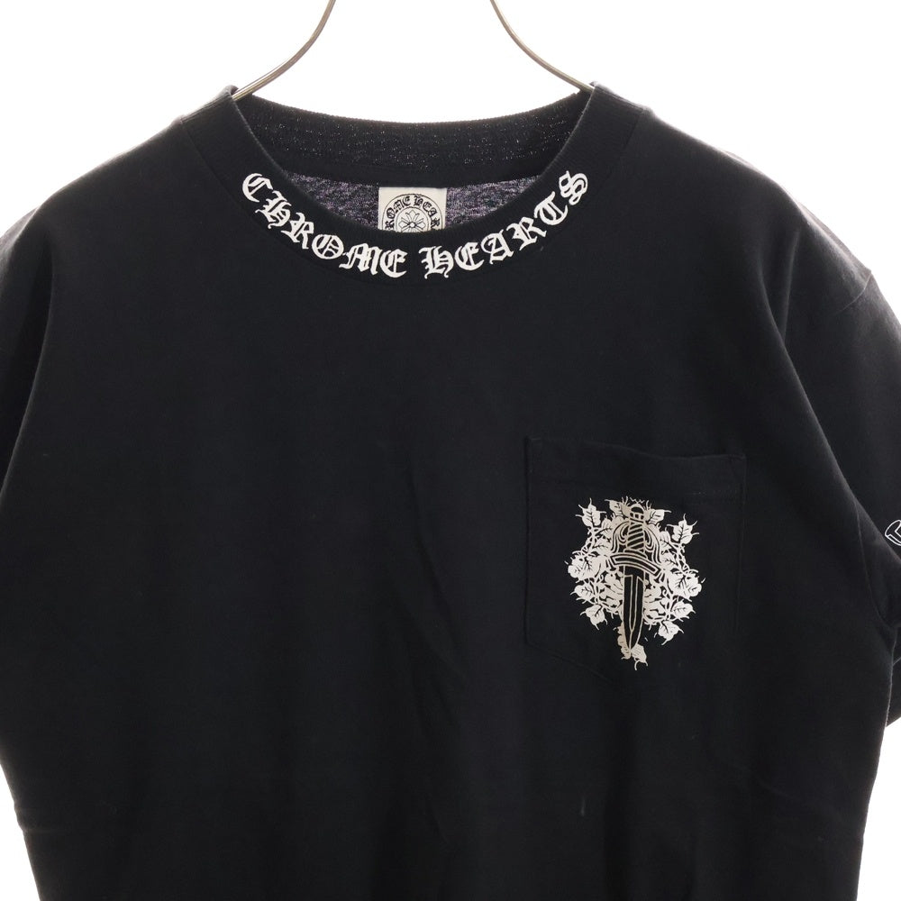 CHROME HEARTS(クロムハーツ) OLD Dagger Neck Logo Tee オールドモデル ダガープリント半袖Tシャツ ブラック
