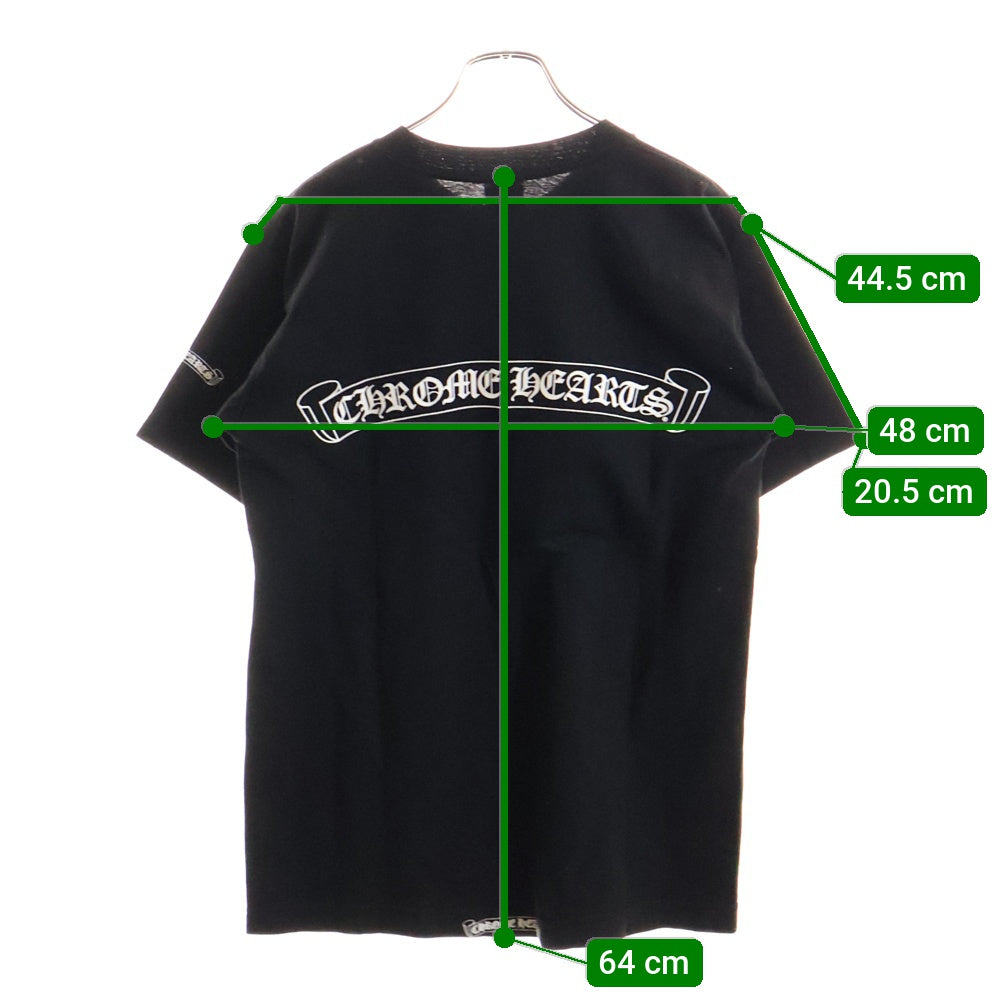 CHROME HEARTS(クロムハーツ) OLD Dagger Neck Logo Tee オールドモデル ダガープリント半袖Tシャツ ブラック
