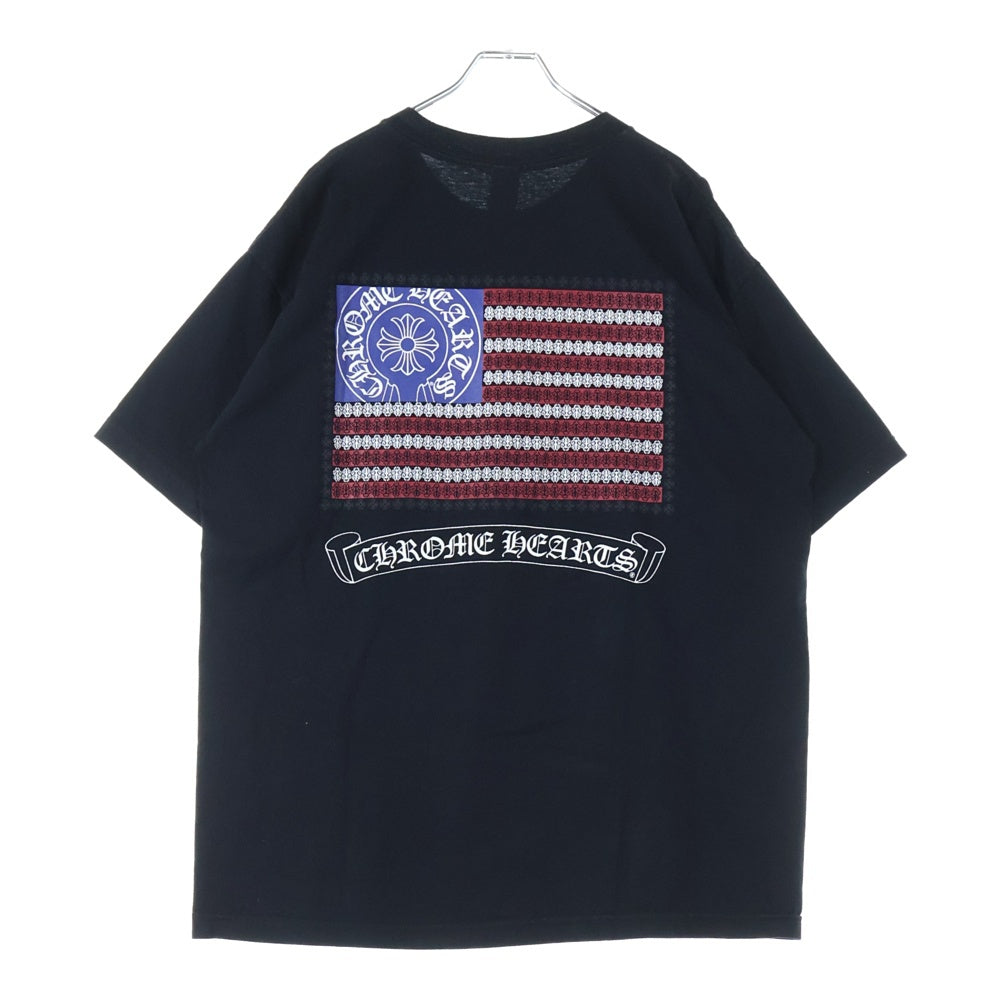 CHROME HEARTS(クロムハーツ) OLD AMERICAN FLAG DAGGR アメリカンフラッグダガー プリント半袖Tシャツ ブラック