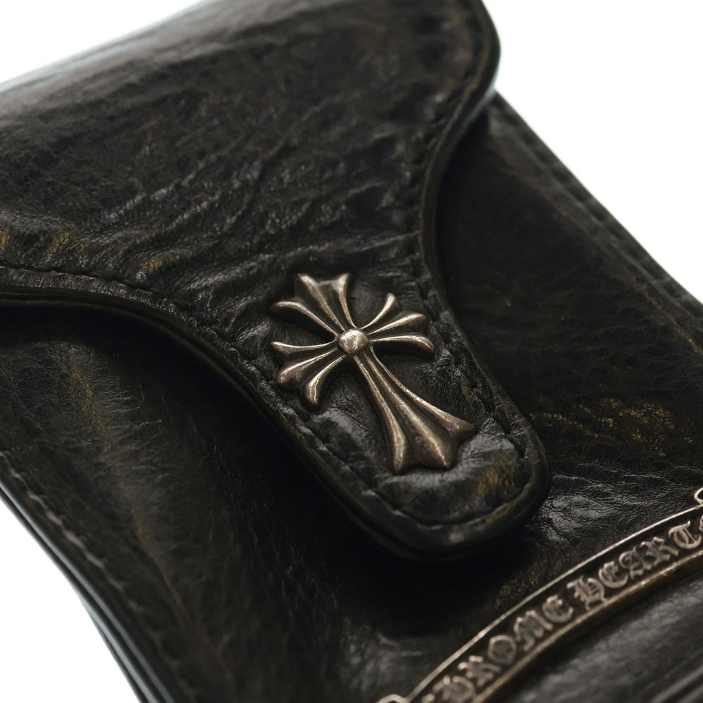 CHROME HEARTS(クロムハーツ) スモールCHクロス クロスボタン レザーシガレットケース