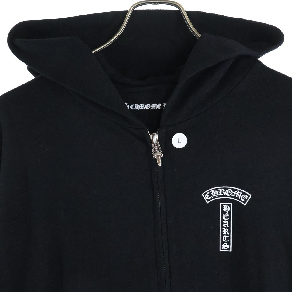 CHROME HEARTS(クロムハーツ) SWTSHRT HD ZIP バックホースシューアームフローラルジップパーカー ブラック