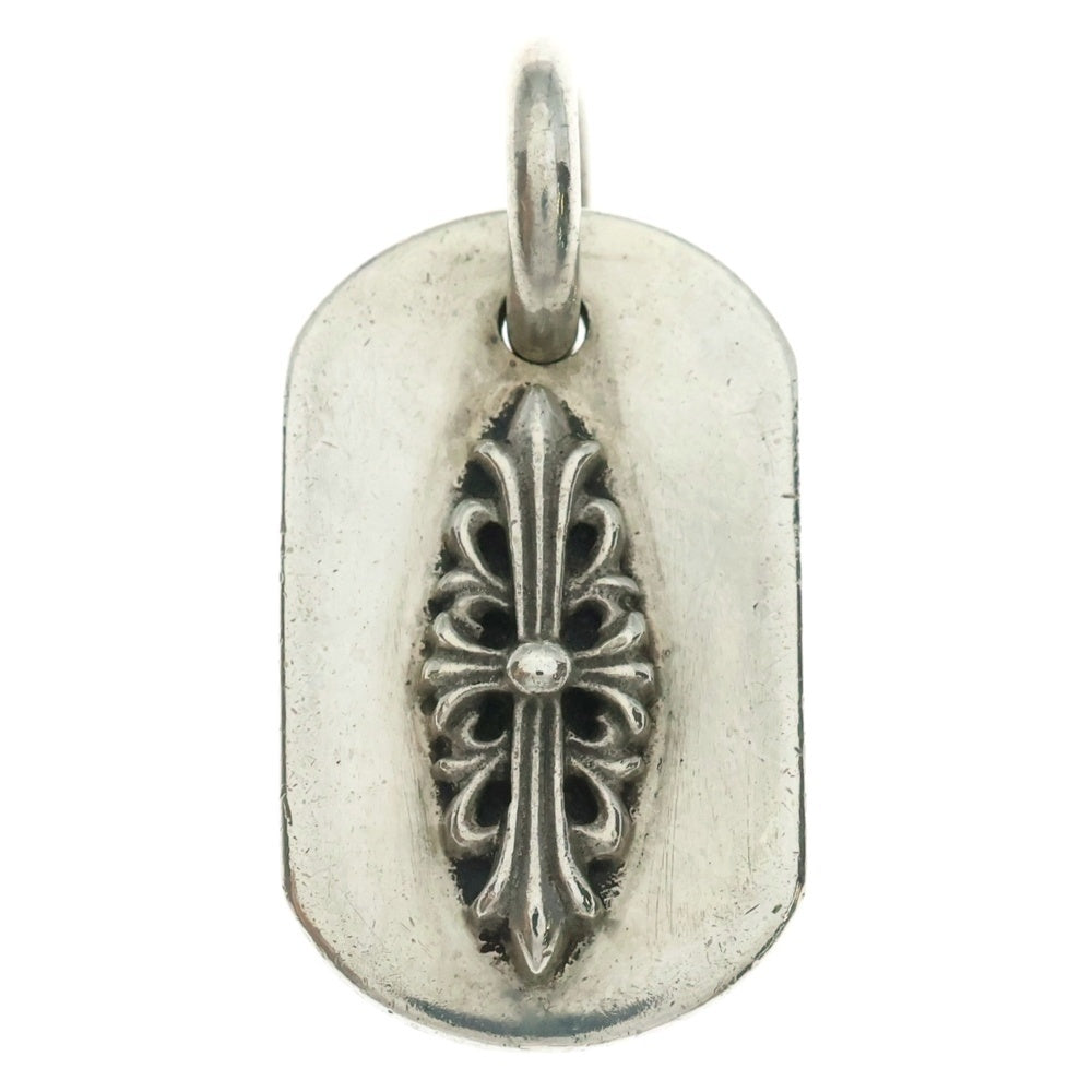 CHROME HEARTS(クロムハーツ) RAISED FRLR DOGTAG レイズドフローラルクロス ドッグタグ ペンダントトップ シルバー