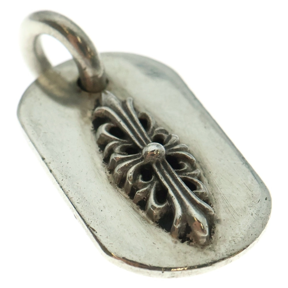 CHROME HEARTS(クロムハーツ) RAISED FRLR DOGTAG レイズドフローラルクロス ドッグタグ ペンダントトップ シルバー