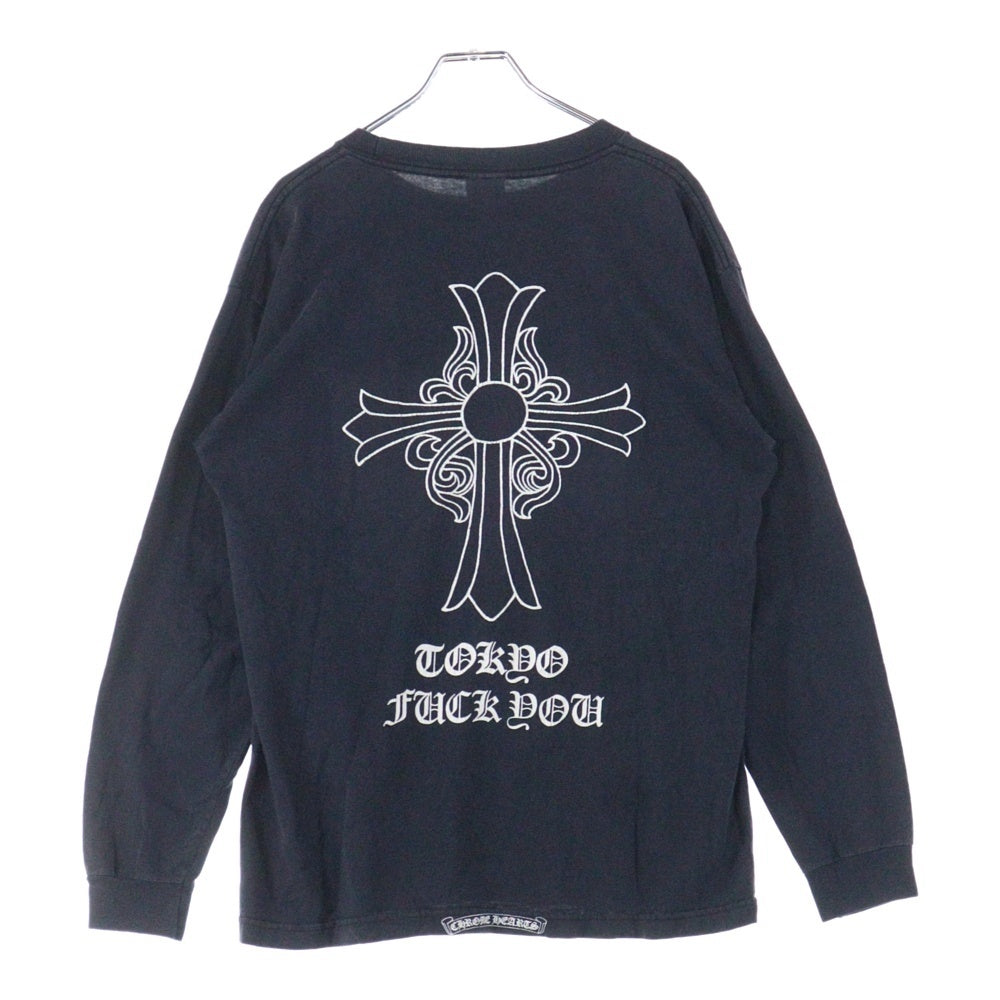 CHROME HEARTS(クロムハーツ) OLD BACK CROSS LONG TEE TOKYO オールド バッククロス 東京 半袖ポケット長袖Tシャツ カットソー ブラック