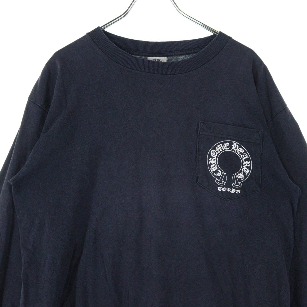 CHROME HEARTS(クロムハーツ) OLD BACK CROSS LONG TEE TOKYO オールド バッククロス 東京 半袖ポケット長袖Tシャツ カットソー ブラック