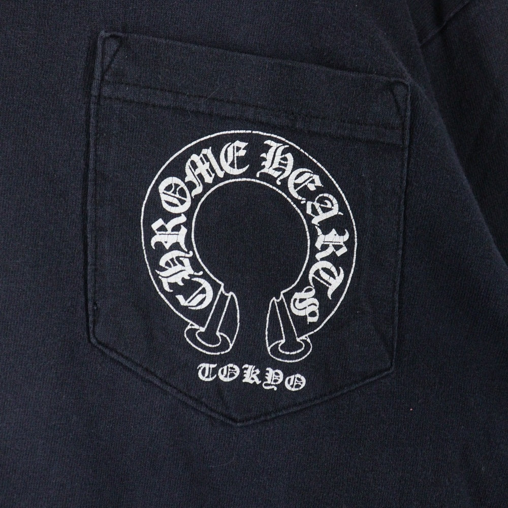 CHROME HEARTS(クロムハーツ) OLD BACK CROSS LONG TEE TOKYO オールド バッククロス 東京 半袖ポケット長袖Tシャツ カットソー ブラック