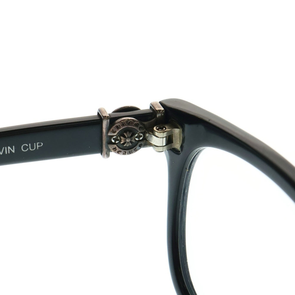 CHROME HEARTS(クロムハーツ) LOUVIN CUP ホースシューテンプル ボストンフレームサングラス アイウェア 眼鏡 ブラック/シルバー