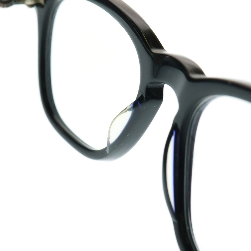 CHROME HEARTS(クロムハーツ) LOUVIN CUP ホースシューテンプル ボストンフレームサングラス アイウェア 眼鏡 ブラック/シルバー