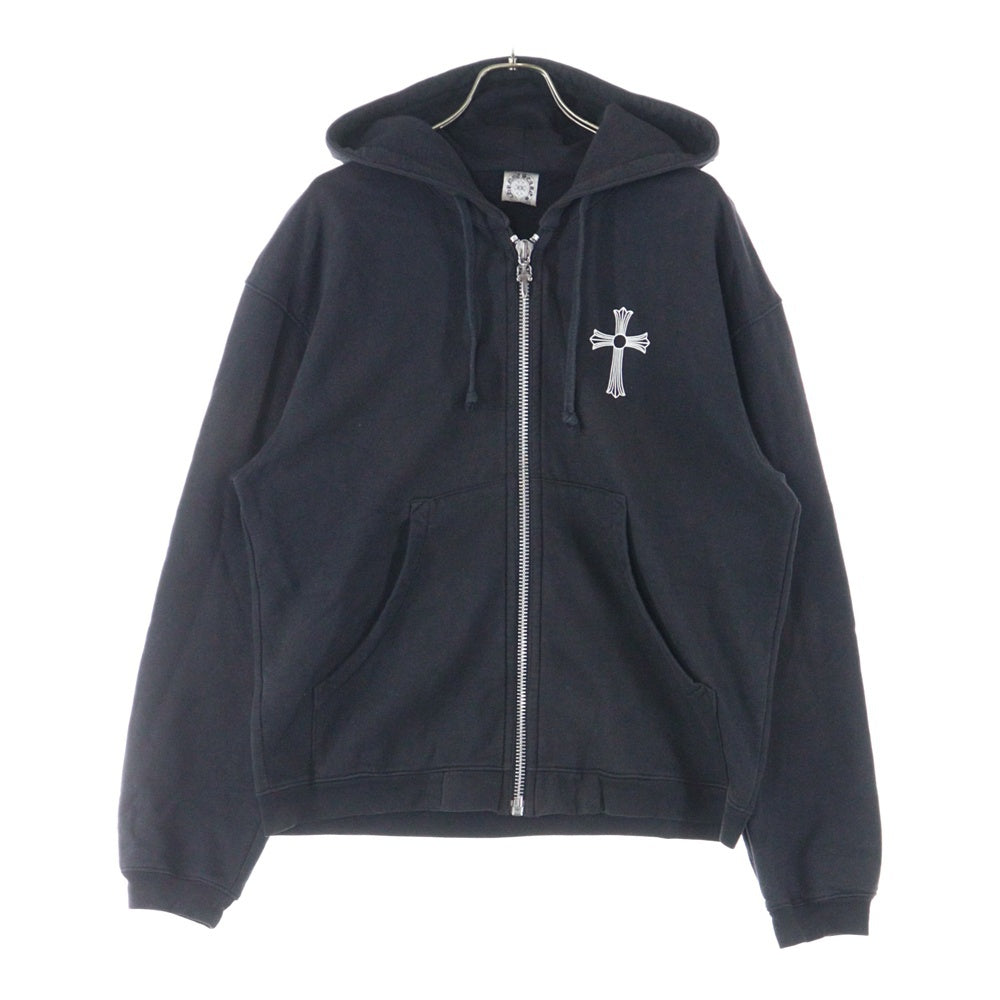 CHROME HEARTS(クロムハーツ) OLD #10 DAGGER CH CROSS HD ZIP CH クロス ロゴ バックプリント ジップアップパーカー ブラック