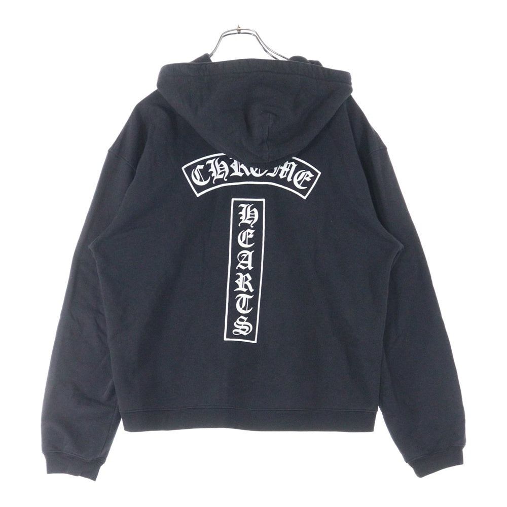 CHROME HEARTS(クロムハーツ) OLD #10 DAGGER CH CROSS HD ZIP CH クロス ロゴ バックプリント ジップアップパーカー ブラック
