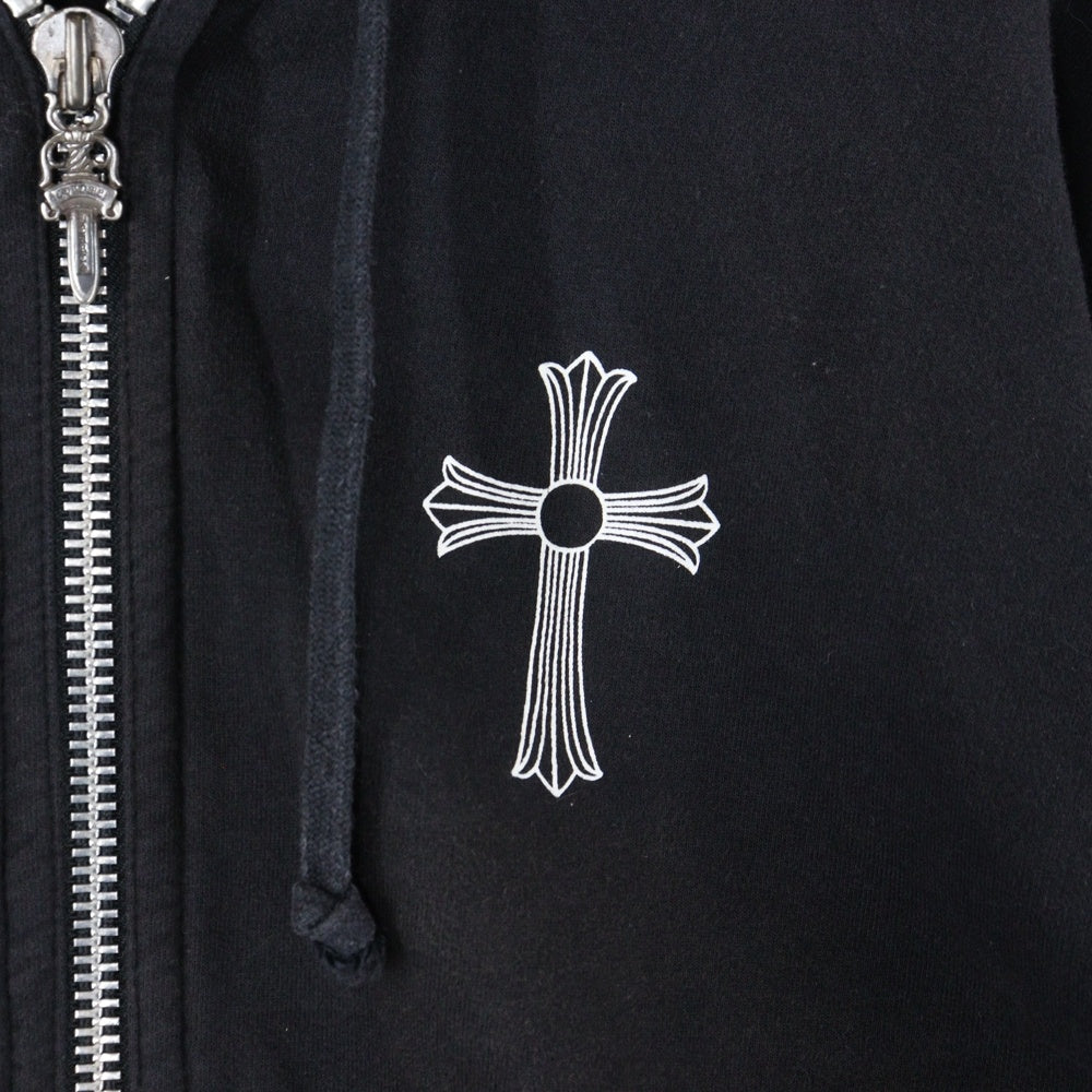 CHROME HEARTS(クロムハーツ) OLD #10 DAGGER CH CROSS HD ZIP CH クロス ロゴ バックプリント ジップアップパーカー ブラック