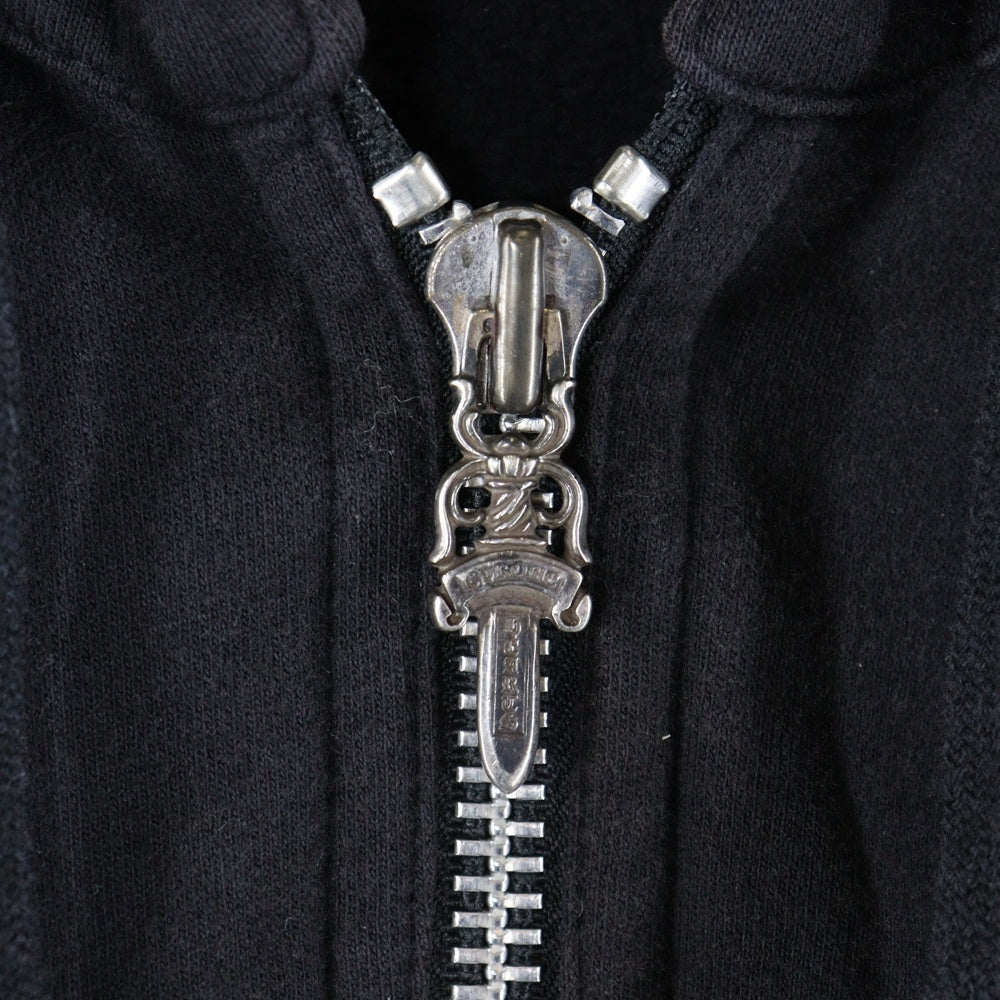 CHROME HEARTS(クロムハーツ) OLD #10 DAGGER CH CROSS HD ZIP CH クロス ロゴ バックプリント ジップアップパーカー ブラック