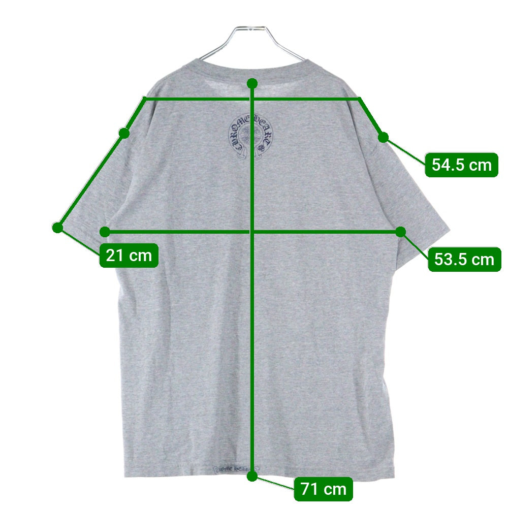 CHROME HEARTS(クロムハーツ) OLD DAGGER S/S Tee オールドモデル ダガーポケット ロゴ バックプリント 半袖Tシャツ グレー