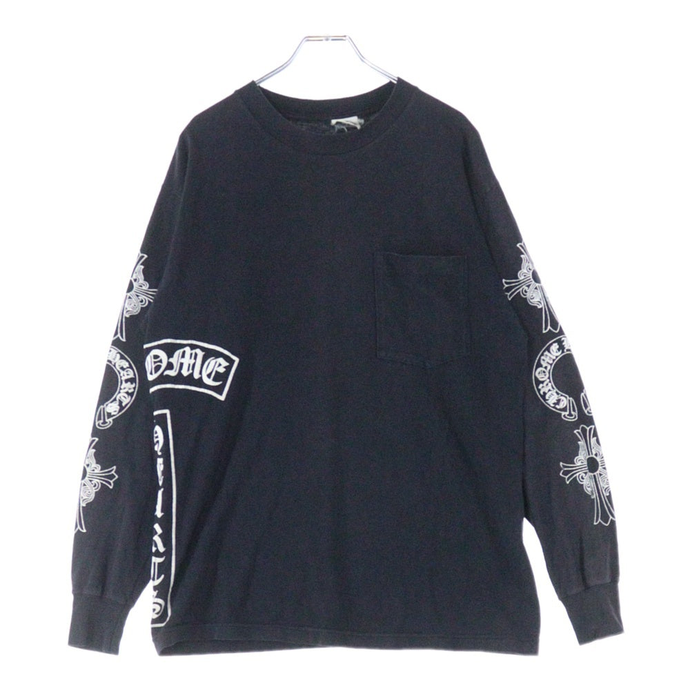 CHROME HEARTS(クロムハーツ) OLD Logo L/S Tee オールドモデル マルチロゴ クルーネック長袖Tシャツカットソー ロングスリーブ ロンT ブラック