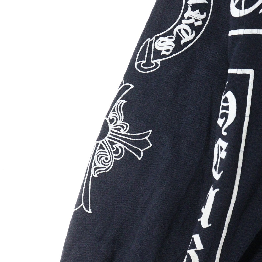 CHROME HEARTS(クロムハーツ) OLD Logo L/S Tee オールドモデル マルチロゴ クルーネック長袖Tシャツカットソー ロングスリーブ ロンT ブラック