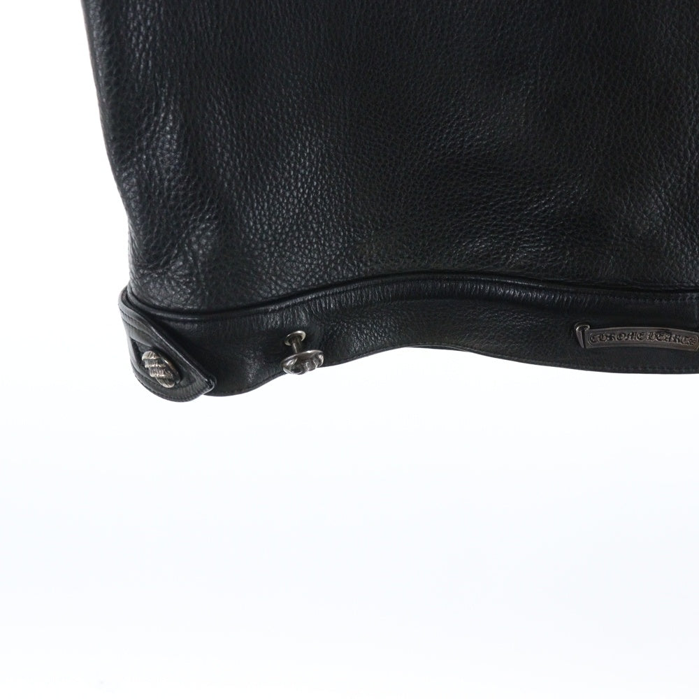 CHROME HEARTS(クロムハーツ) CLASSIC JEAN LTHR VEST レザークラシックジーン クロウボールボタンレザーベスト ブラック